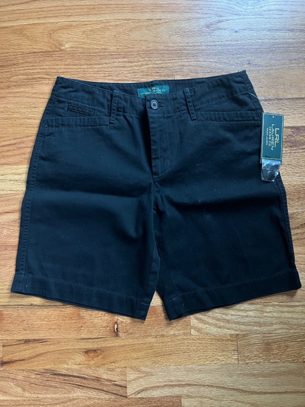 Ralph Lauren Jeans Co. black 100% cotton twil shorts women’s size 4 NWT